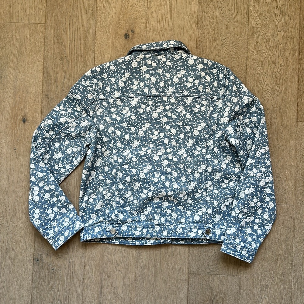 NWT sezane wilfrield jacket size S two tone blue flower print - Picture 9 of 14